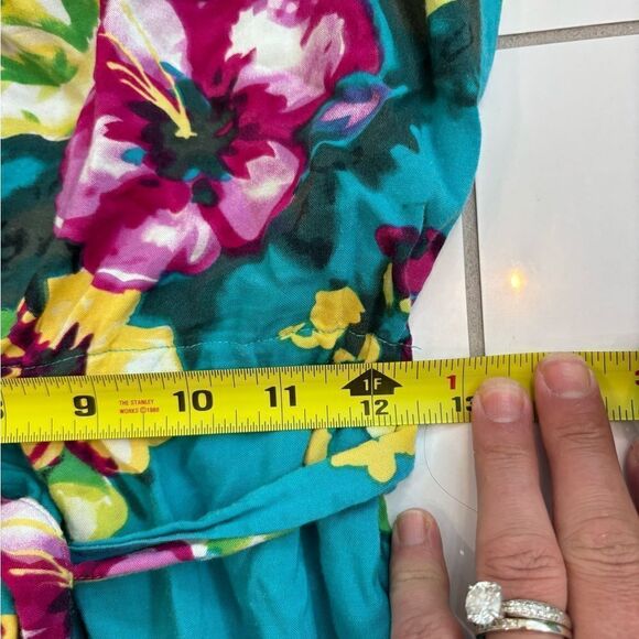 H&M Blue Multi Floral Strapless Bandeau Dress Sz 6 EUC​ - Picture 10 of 11